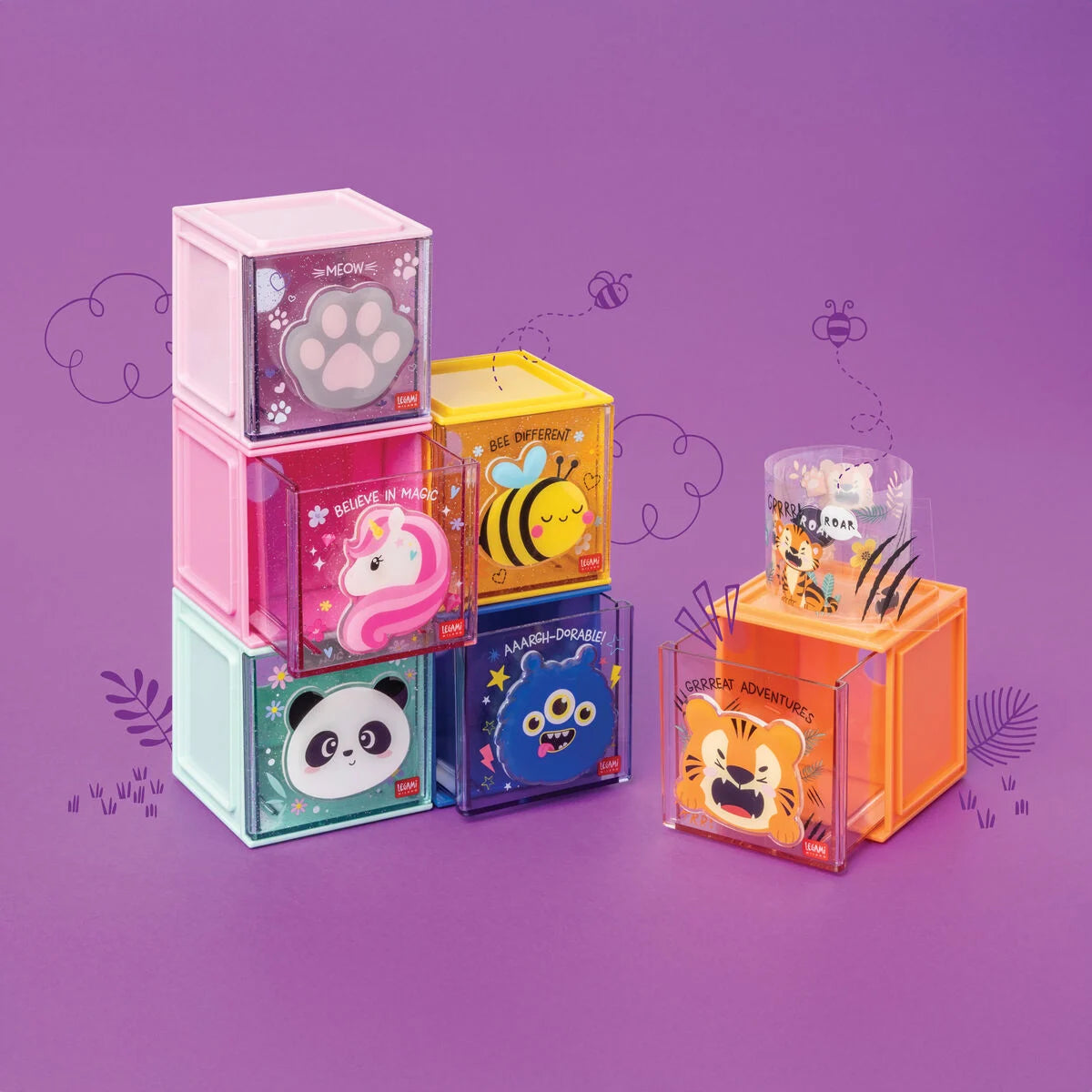 Katze Erweiterbare Schreibtischbox - Cutie Cube Legami
