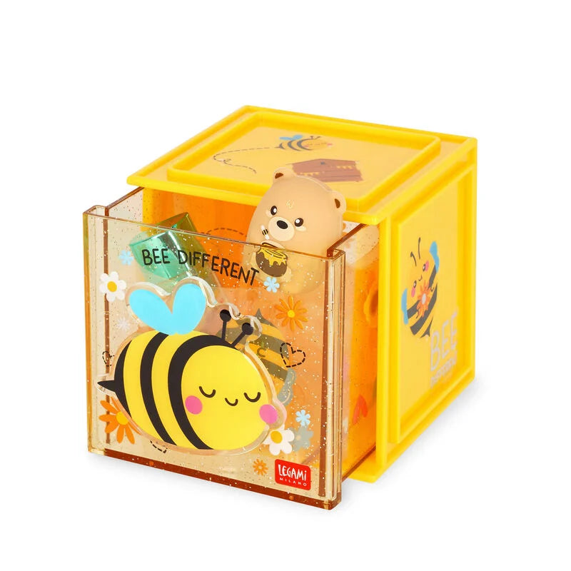 Biene Erweiterbare Schreibtischbox - Cutie Cube Legami