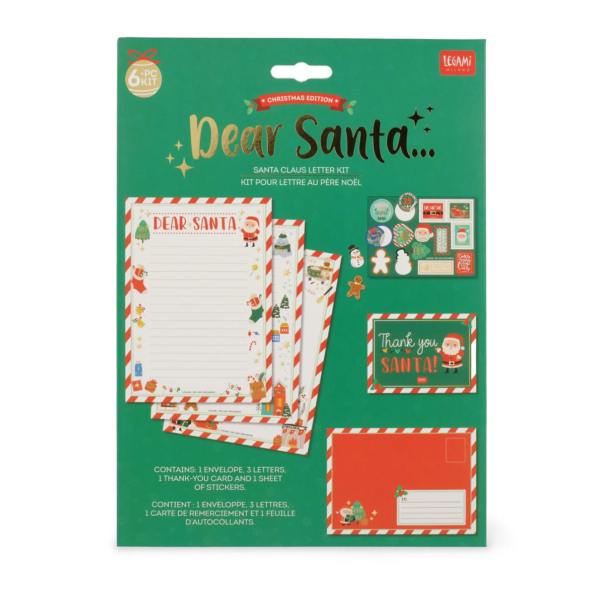 Set für Brief an den Weihnachtsmann Legami