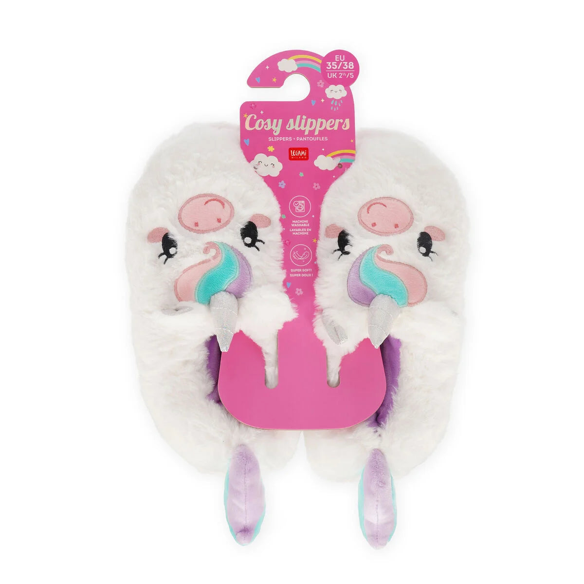 Hausschuhe - Unicorn Small EU 35–38 ; UK 6–7- Cosy Slippers Legami