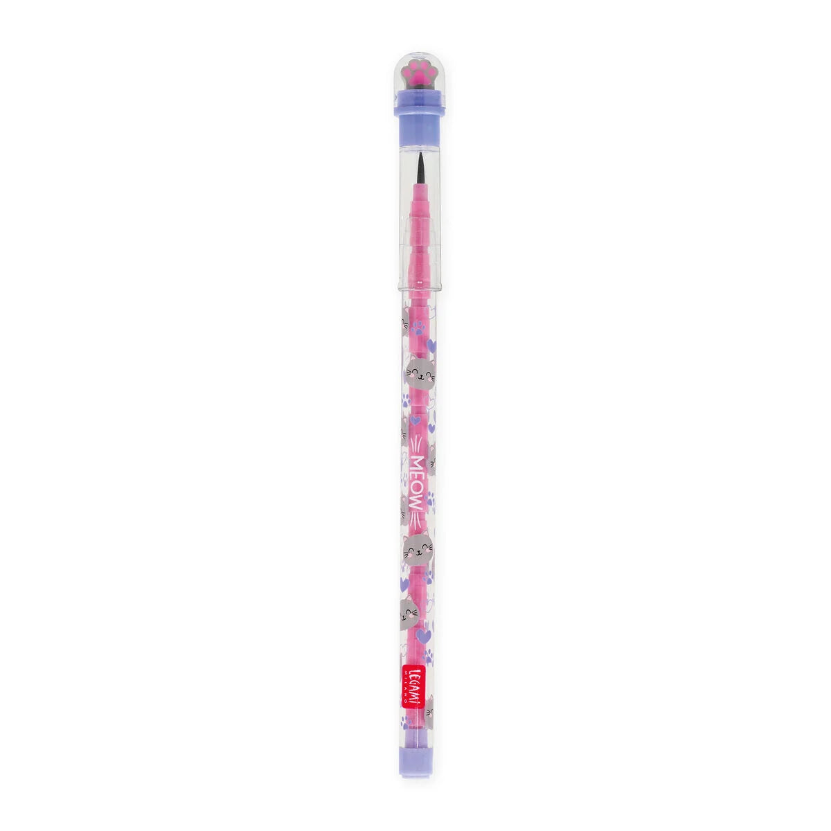 Katze Stapelbarer Bleistift mit Eraser - Tipp - Legami