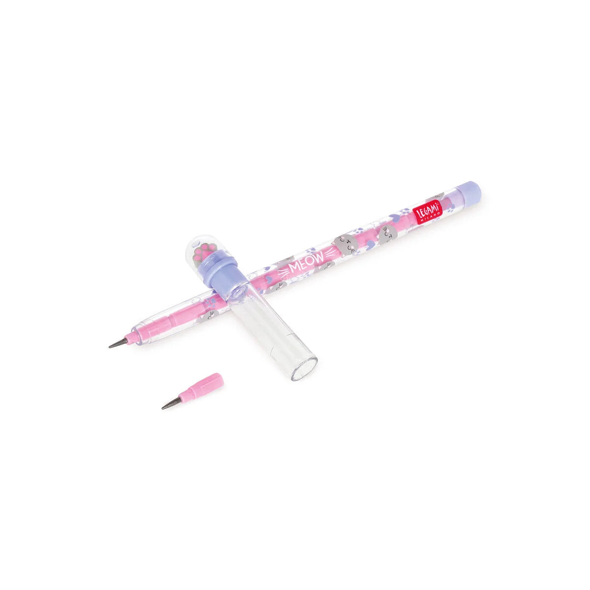 Katze Stapelbarer Bleistift mit Eraser - Tipp - Legami