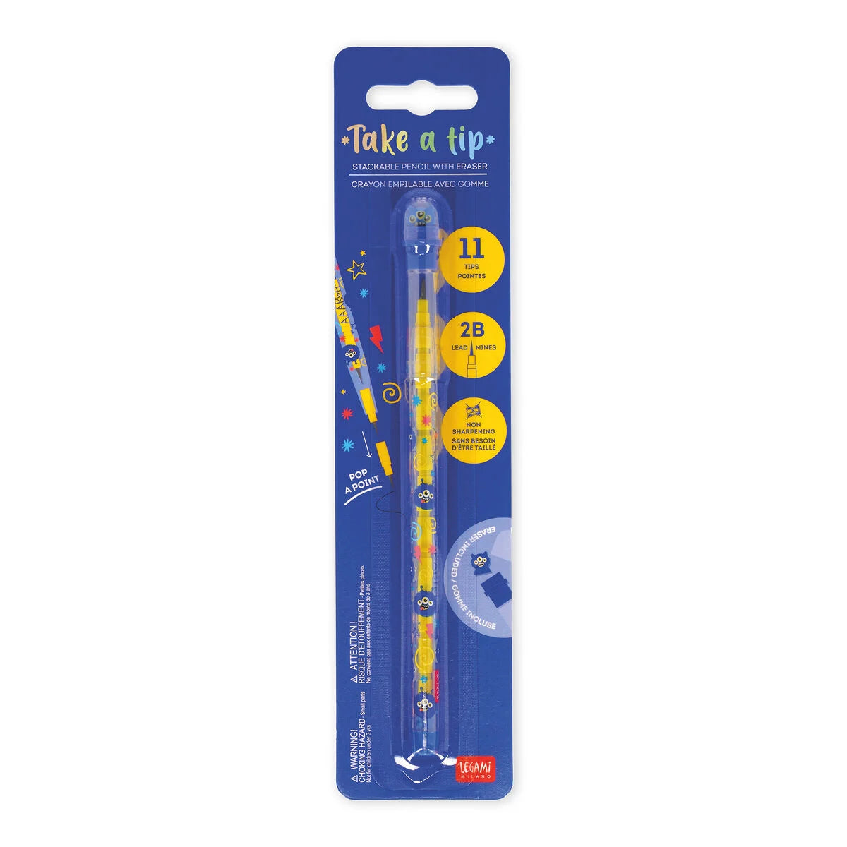 Monster Stapelbarer Bleistift mit Radiergummi - Take a Tip - Legami