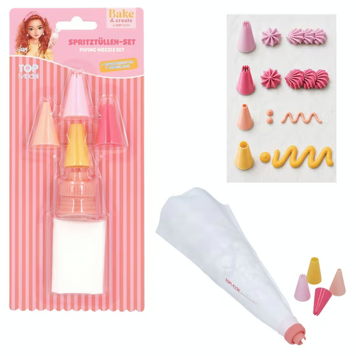 Spiel TOPModel Bake & Create Spritztüllen-Set mit Spritzbeutel, 4 Tüll