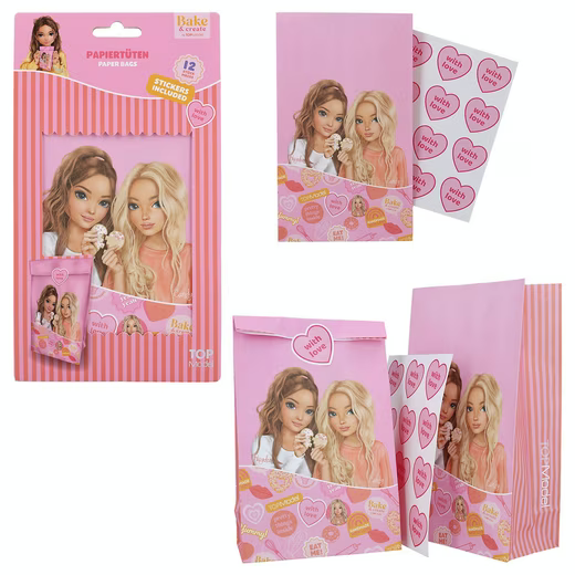 Spiel TOPModel Papiertüten Bake & Create – 12 Stück, Design zufällig