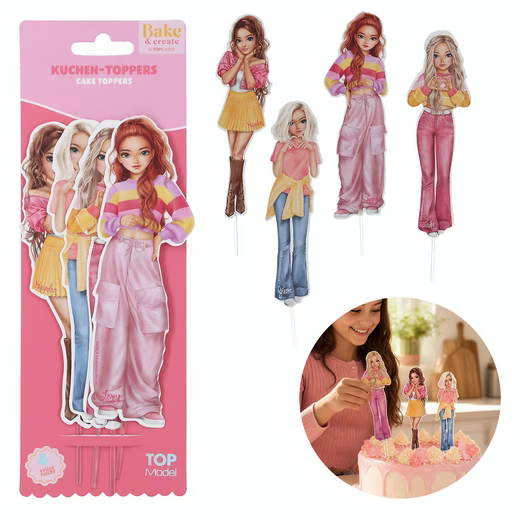 Spiel TOPModel Kuchen-Topper BAKE and CREATE – 4 Stück