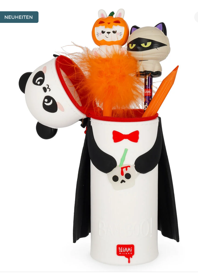 2-in-1-Federmäppchen aus Silikon Panda „Bam-Boo“ - Kawaii