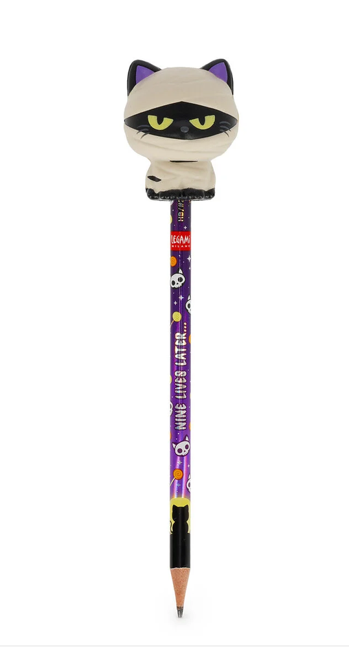 Halloween-Anti-Stress-Bleistift Mummy Cat „Nine Lives Later“ - Squeezies