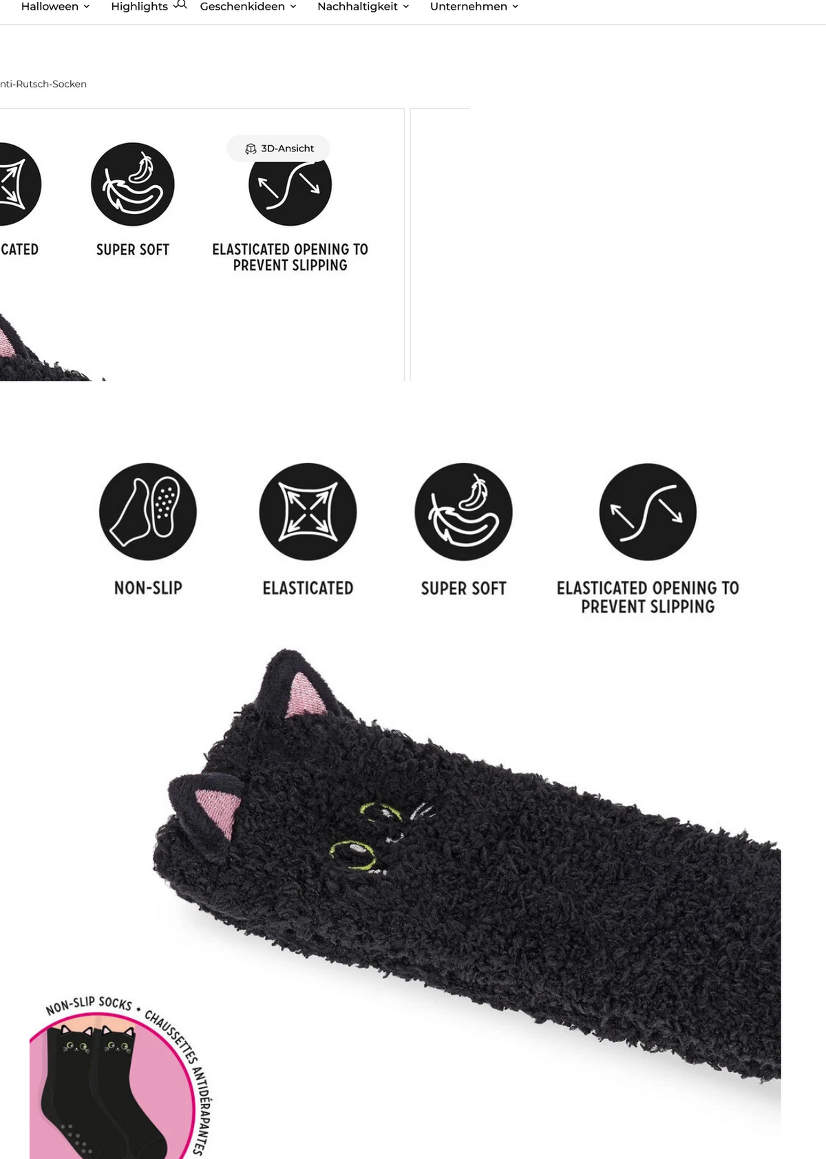 Rutschfeste Socken für Erwachsene Kitty - It’s a Match! - Gr. 35-42 - Legami