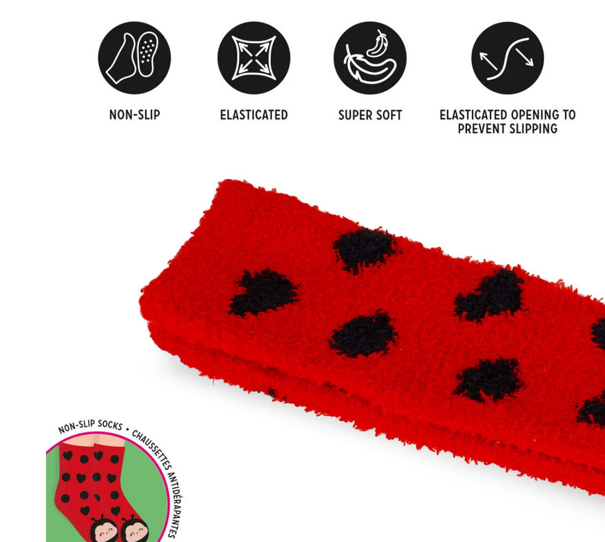 Rutschfeste Socken für Erwachsene Ladybug - It’s a Match! - Gr. 35-42 - Legami
