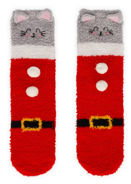 Anti Rutsch Socken Erwachsene Katze Weihnachten, „It’s a match!“   Größe 35-42 Legami