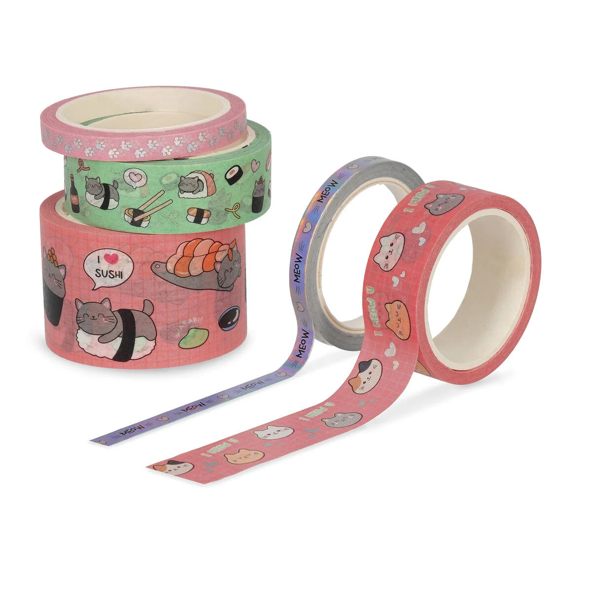Washi Tape Set von 5 dekorativen Kitty Sticky Tapes - Tape By Tape Legami