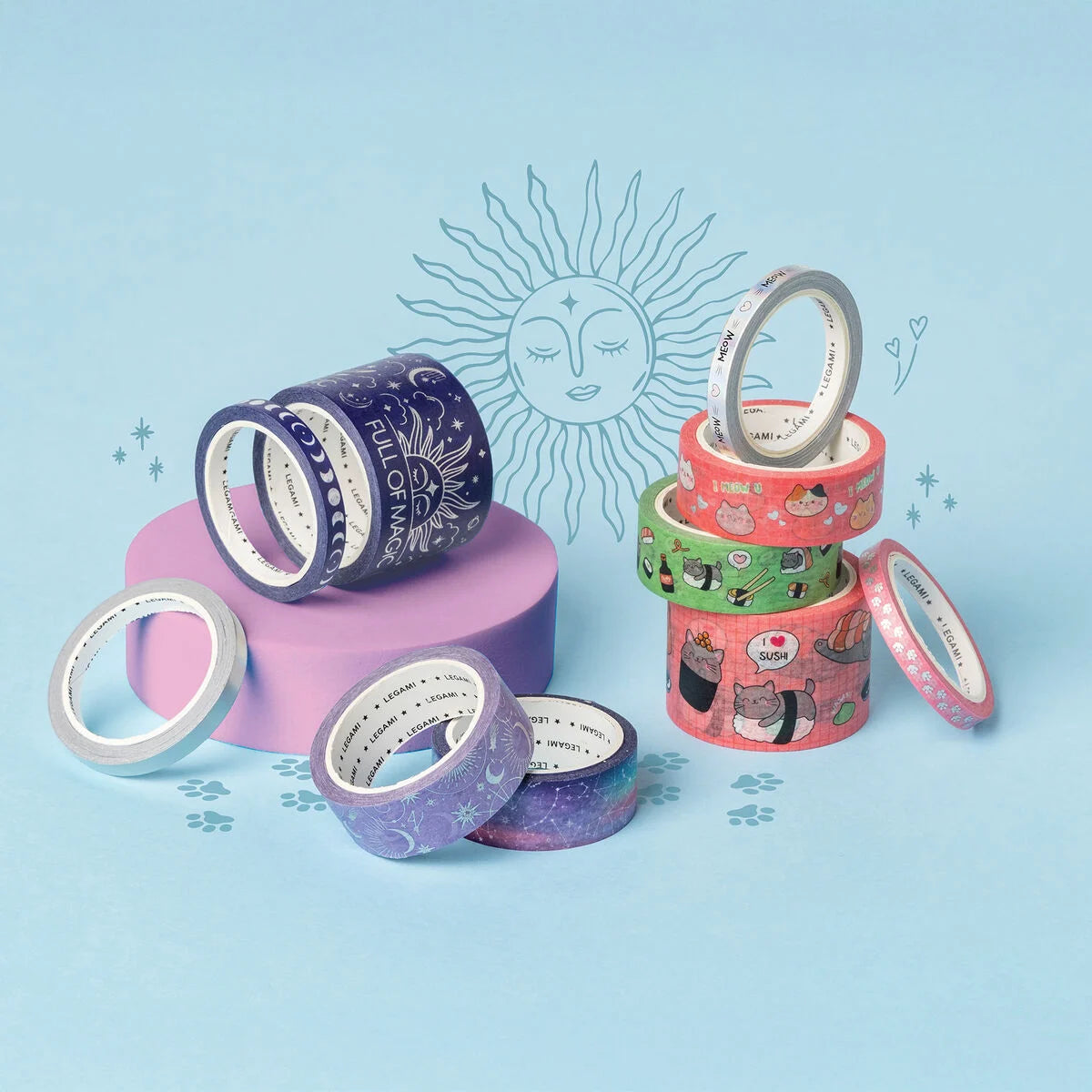Washi Tape Set von 5 dekorativen Kitty Sticky Tapes - Tape By Tape Legami