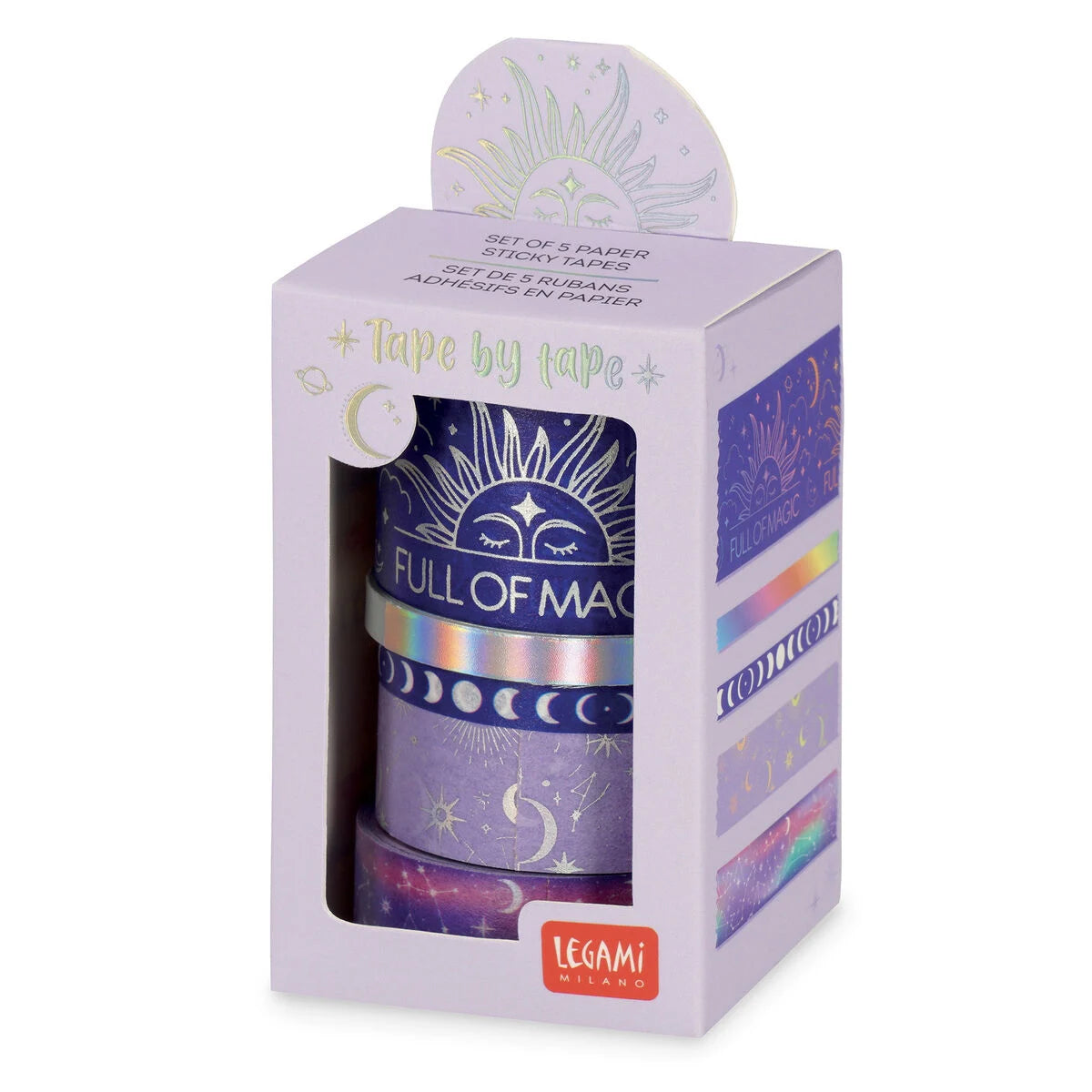 Washi Tape Set von 5 dekorativen Zauberpapier Sticky Tapes - Tape By Tape Legami