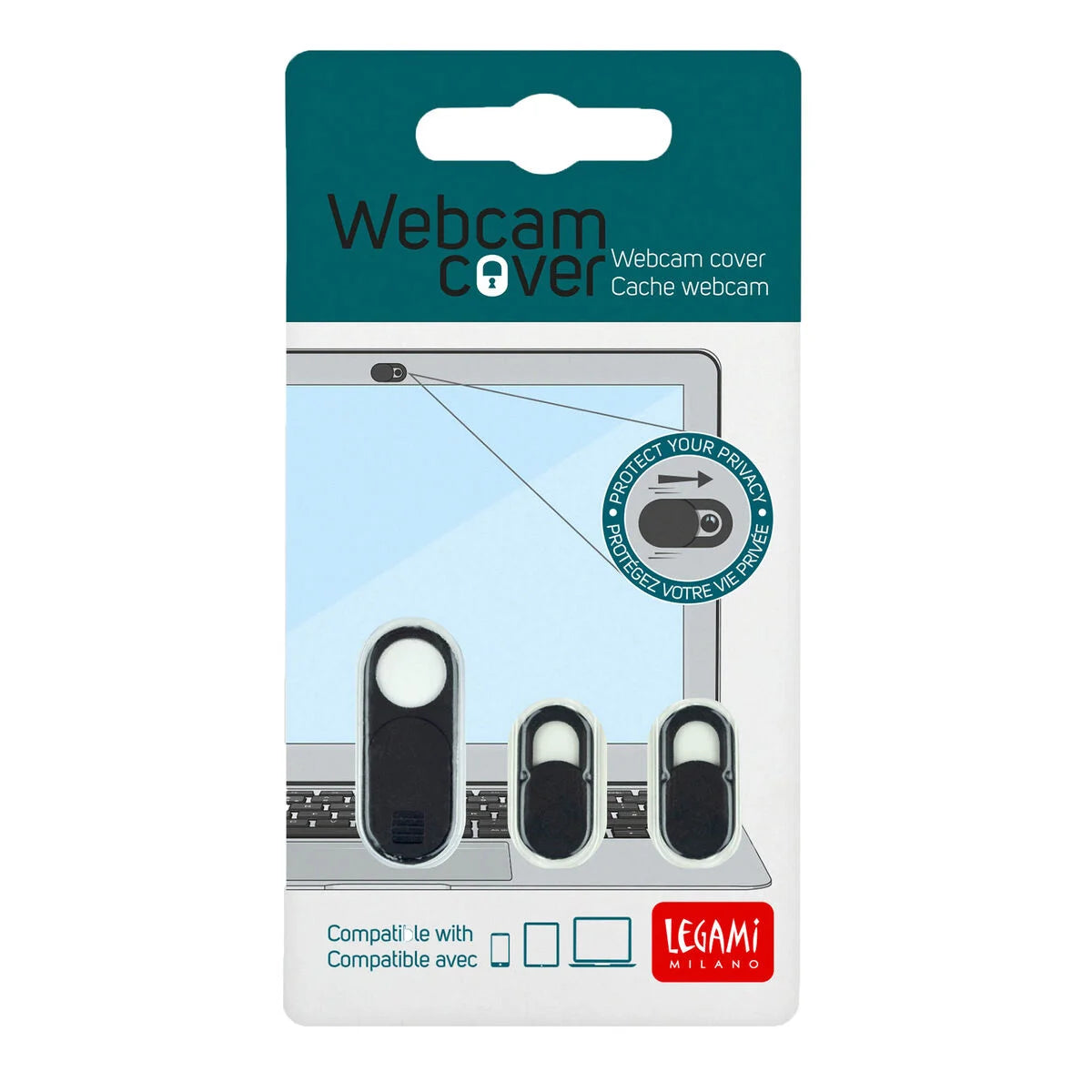 Set mit 3 Webcam-Abdeckungen Legami