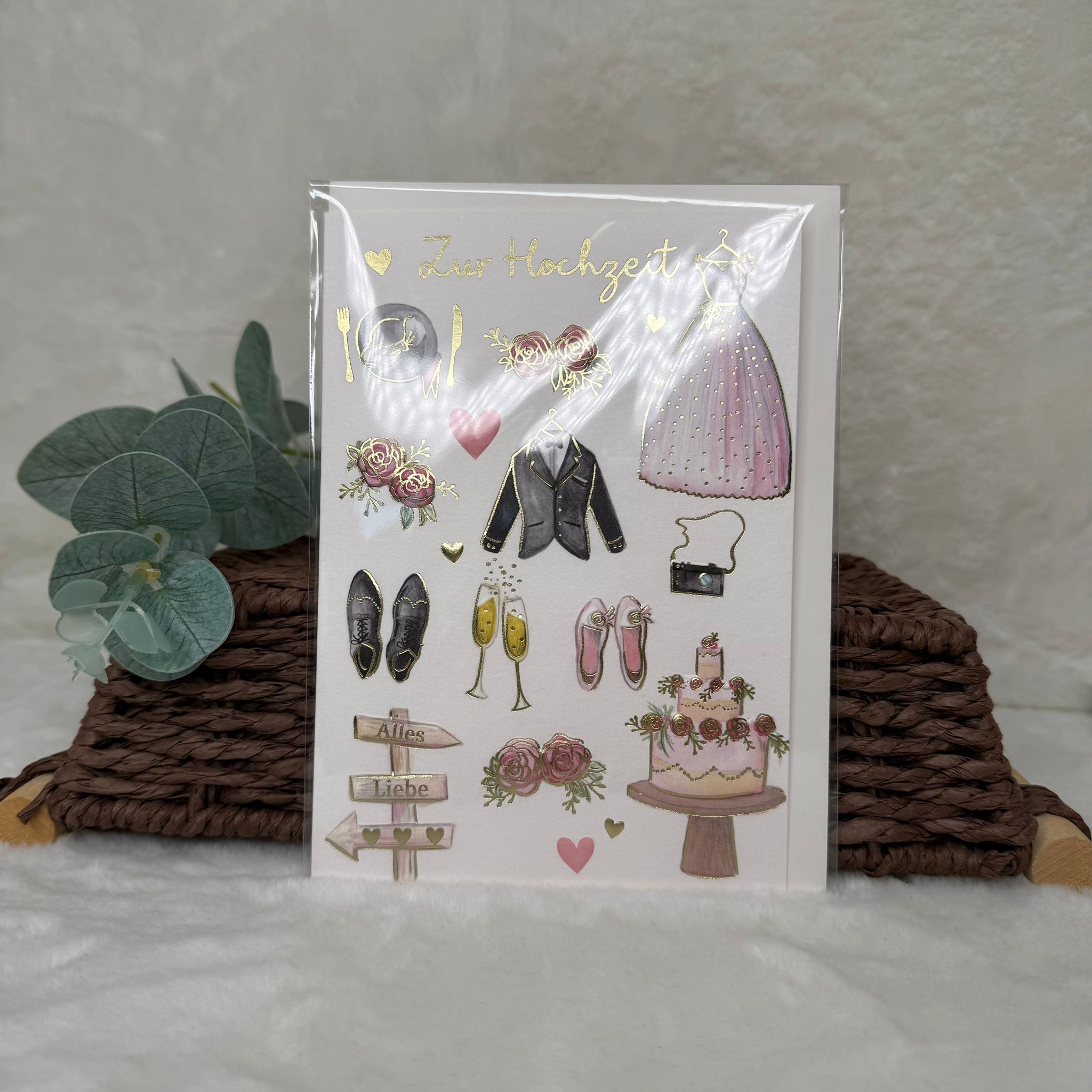 Hochzeitskarten - Zur Hochzeit, Alles Liebe