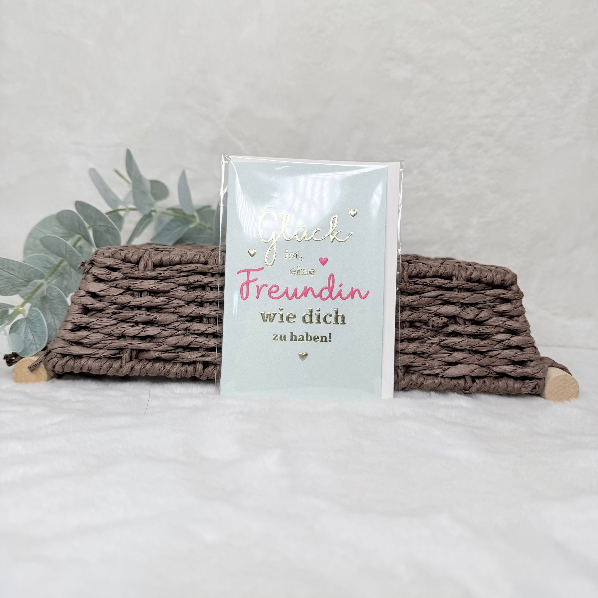 mini Freundschaftskarte - Glück ist, eine Freundin wie dich zu haben!