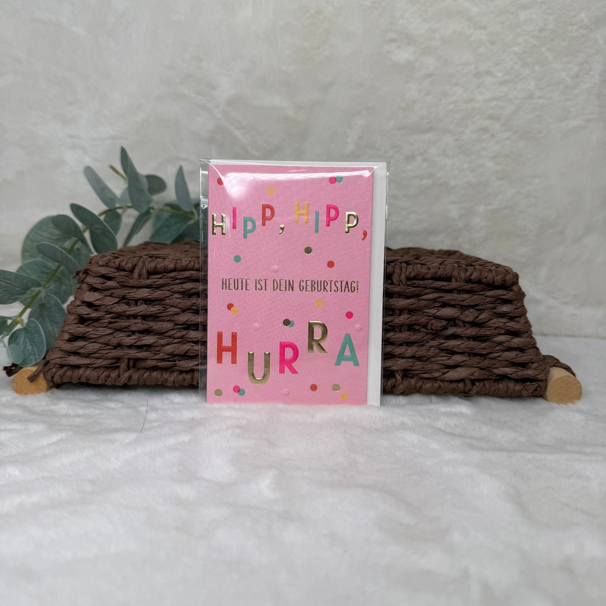 mini Motivkarte -  Hipp, Hipp,Hurra Heute ist dein Geburstag!