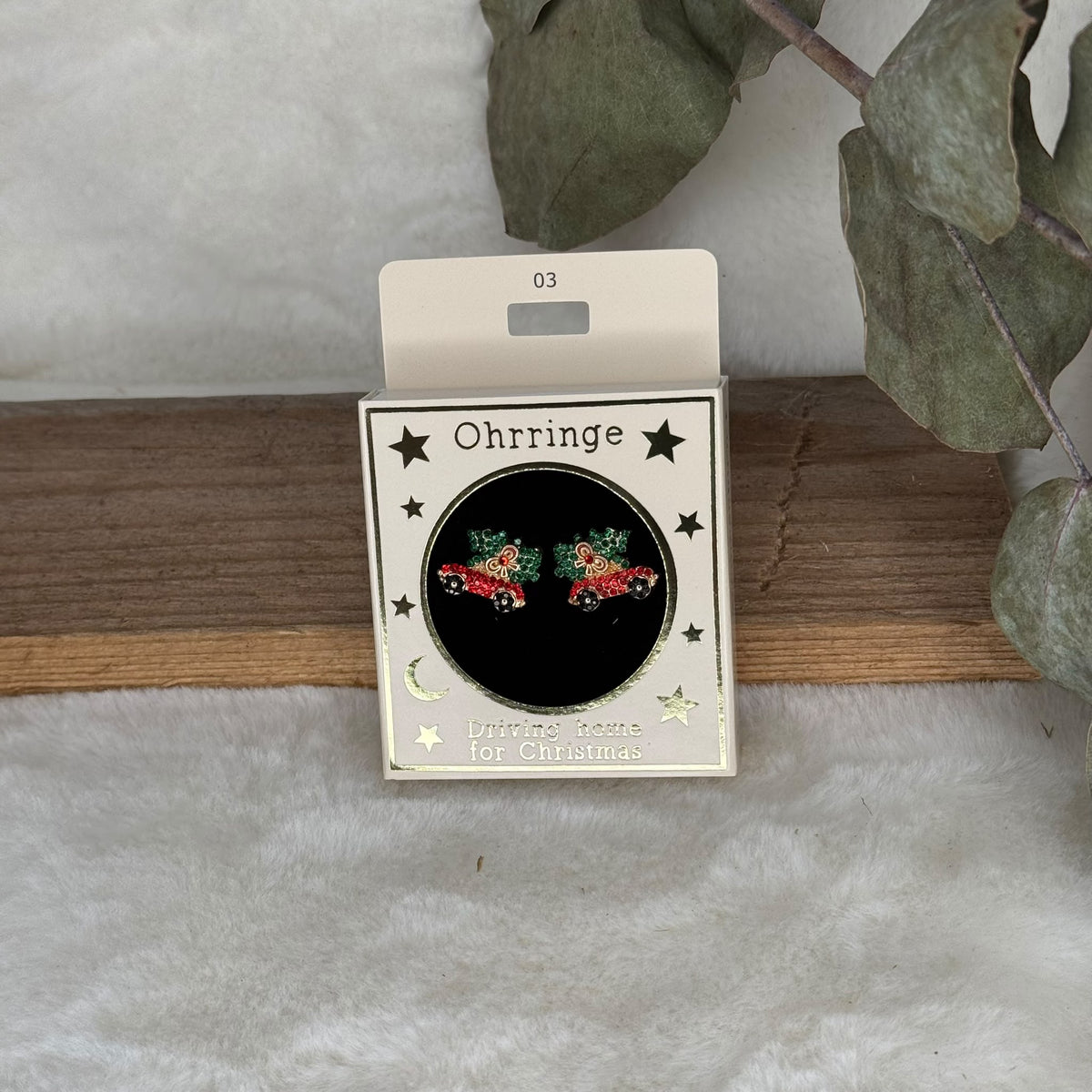 Depesche Weihnachtsohrringe Auto gold 03