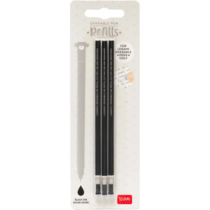 Schwarz Ersatzmine für löschbaren Gelstift - Erasable Pen Legami