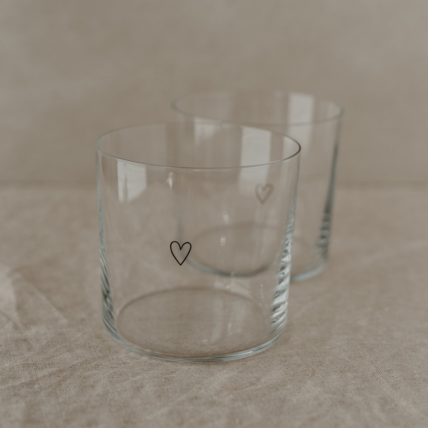 Herz Glas Eulenschnitt
