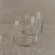 Herz Glas Eulenschnitt
