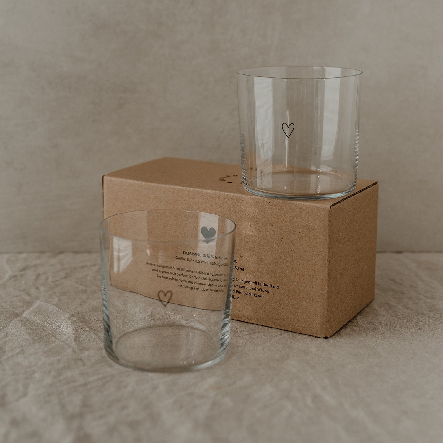 Herz Glas Eulenschnitt
