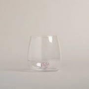 Trinkglas Herzfigur rosa Eulenschnitt