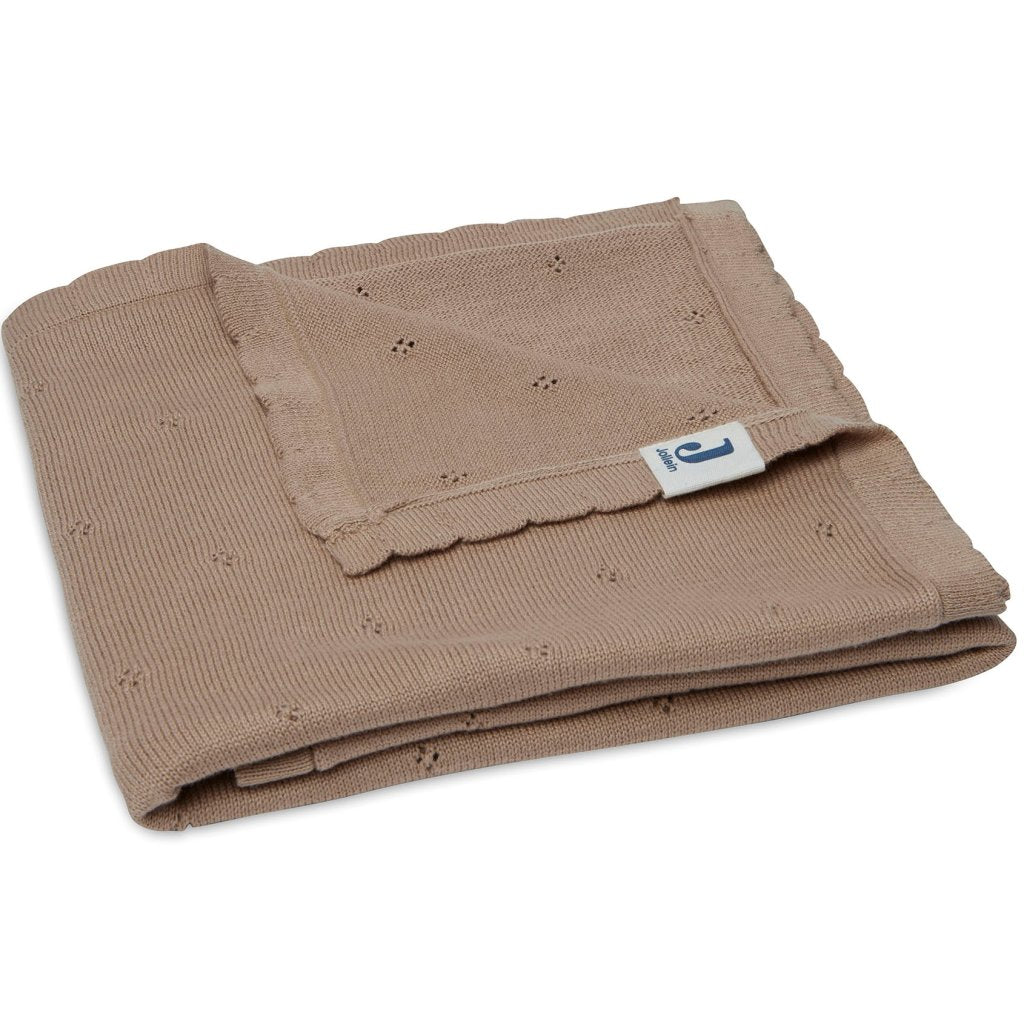 Baby-Strick-Decke Pointelle biscuit 75 x 100 cm - von Jollein