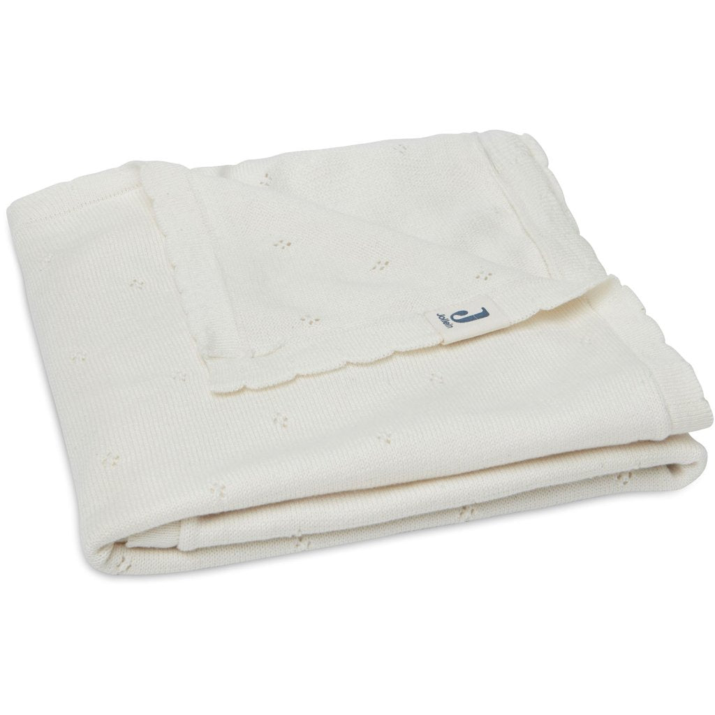 Baby-Strick-Decke Pointelle biscuit 75 x 100 cm - von Jollein